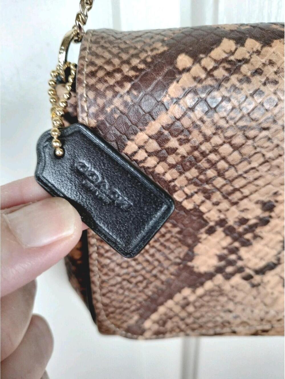 COACH Mini Ruby Snake Print Crossbody Excellent Cond. Exotic Natural Leather - Picture 3 of 16